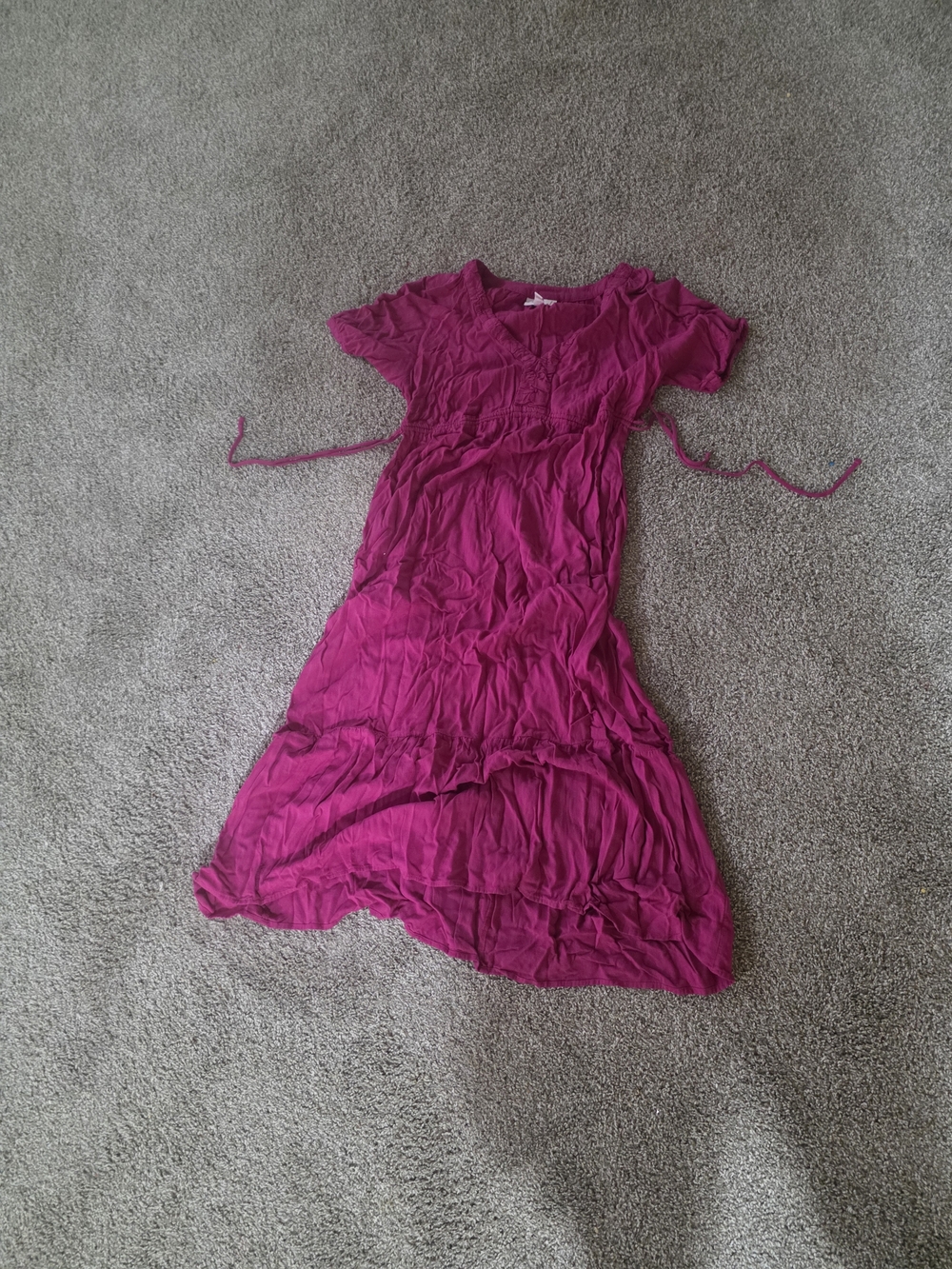 MATERNITY Fuchsia Tiered Midi